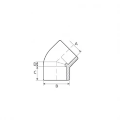 Aquatech Raccords Hydrauliques Pour Piscine Coude à Coller à 45° En PVC Pour Plomberie De Piscine - Diamètre 50 Mm