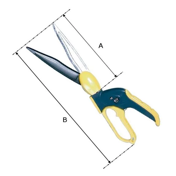 Sécateur Et élagueur Cisaille Gazon Bordures Perrin Lame 18,5 Cm Manche Gomme Anti-dérapant – Image 2