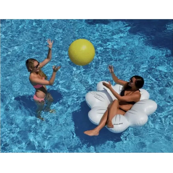 Swimline Bouées Et Matelas Gonflables Ballon Marguerite Flottante Gonflable Piscine Diamètre 60 Cm Blanc Jaune – Image 2