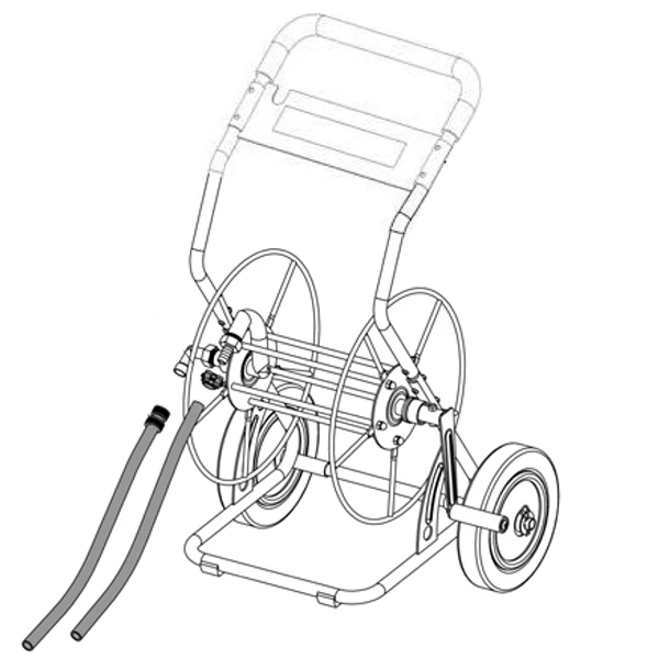 Dévidoir Dévidoir Métallique 2 Roues Pleines Edia Tuyau Arrosage 55m Noir Vert – Image 3