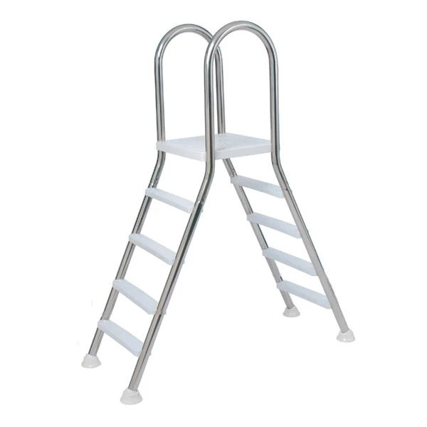 Flexinox Douche, Echelle Et Mobilier Extérieur Échelle Double De Piscine Hors-sol - 2 Fois 4 Marches 1.20 Mètres - Inox