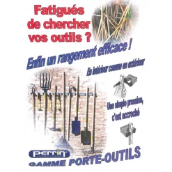 Perrin Outillage De Jardinier Porte Outils Sur Rail Longueur 900mm Avec 2 Crochets Et 3 Crochets