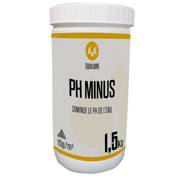 Poolstyle Produit D'entretien Piscine Traitement PH Minus Poudre Diminution PH Dissolution Rapide 1,5 Kg