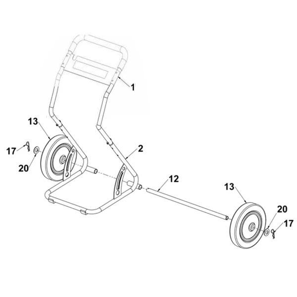 Dévidoir Axe Roues Dévidoir 2 Roues 55 Mètres Edia Diamètre 20 Mm 580 Mm Acier