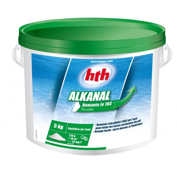 Produit D'entretien Piscine Correcteur D'alcalinité En Poudre - Alkanal HTH - Remonte Le TAC - Seau De 5kg