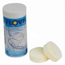 Produit D'entretien Piscine Floculent En Pastilles Ultra Concentré Pour Piscine Et Spa - Flovil - Tube De 6 Pastilles