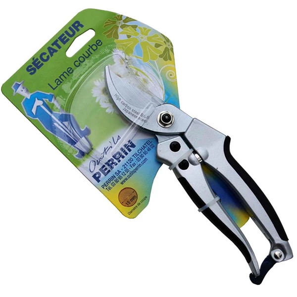 Sécateur Et élagueur Sécateur Lame Acier Courbe 6,5 Cm Perrin Coupe 15 Mm Corps Aluminium – Image 2