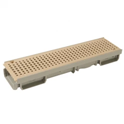 Nicoll Bord Piscine Caniveau Bas Piscine Grille Piétonne 500 Mm X 130 Mm PVC Sable