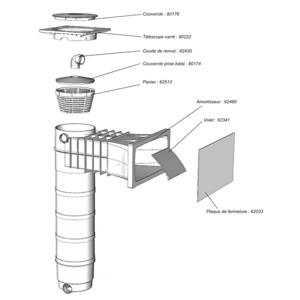 Raccords Hydrauliques Pour Piscine Skimmer Cartouche Weltico C6 Skimfiltre A400 Elegance 400x200mm 65 M3 – Image 4